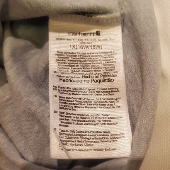 Carhartt Men`s Size 1X Crew Neck T Shirt Loose Fit Short Sleeve Pocket Blue - Picture 5 of 5